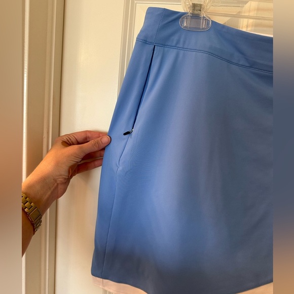 Peter Millar Blue and White Cross Front Alice Skirt Skort - Picture 3 of 5